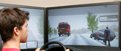 VS600M truck simulator driving in snow