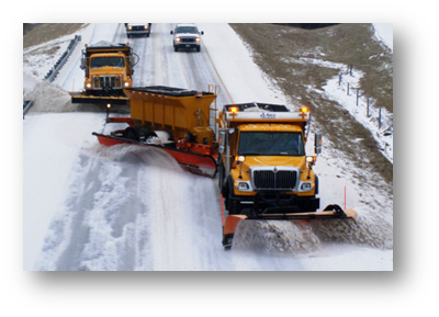 Tow plow on VS600M snowplow truck driving simulator