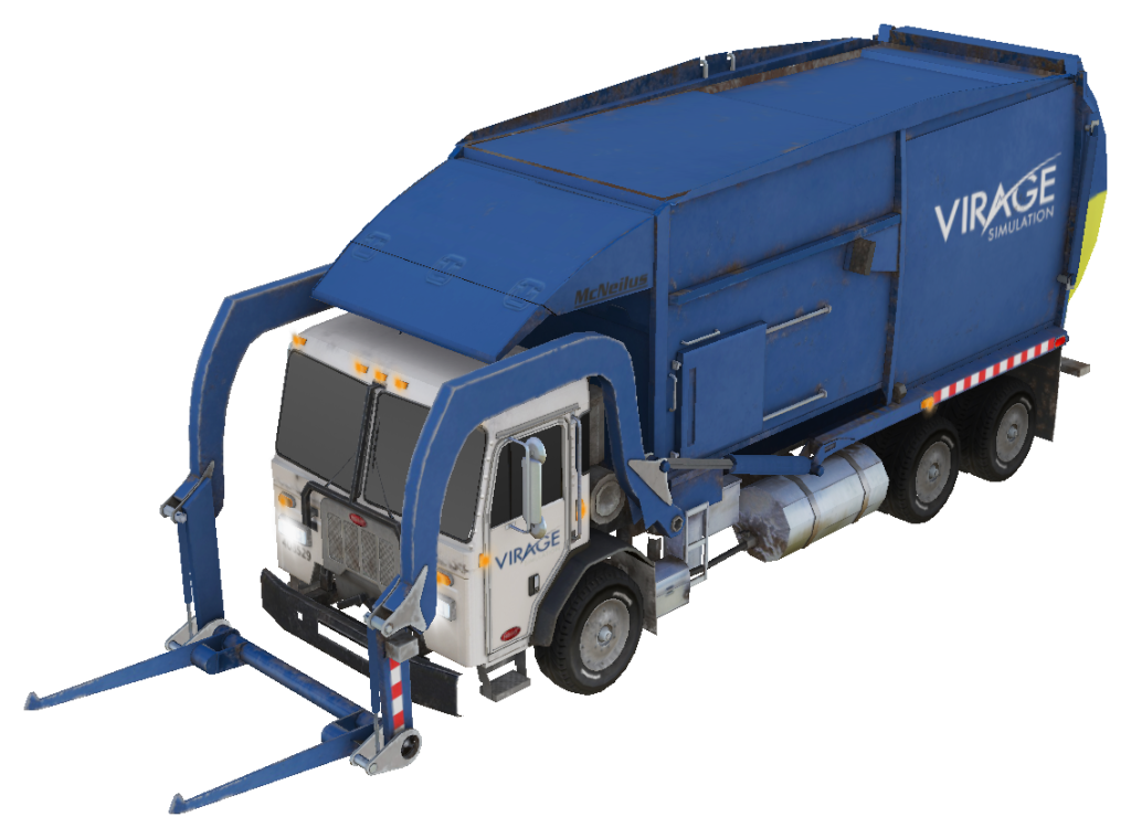 Garbage disposal truck front loader by Virage Simulation